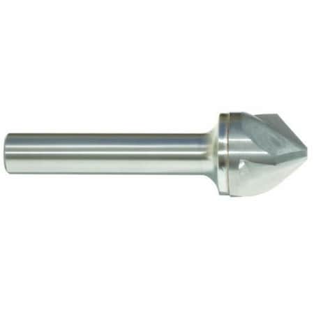 Morse Machine Countersink, Series 5753, 1 Body Dia, 3 Overall Length, 12 Shank Dia, 3 Flutes, 120 deg 56198